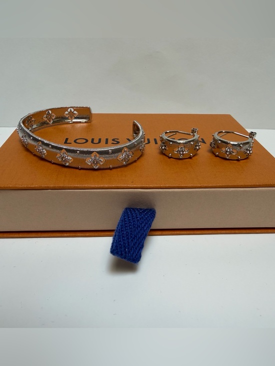 Louis Vuitton Jewelry - Silver Earrings & Bracelet Matching Set with LV Box NWOT